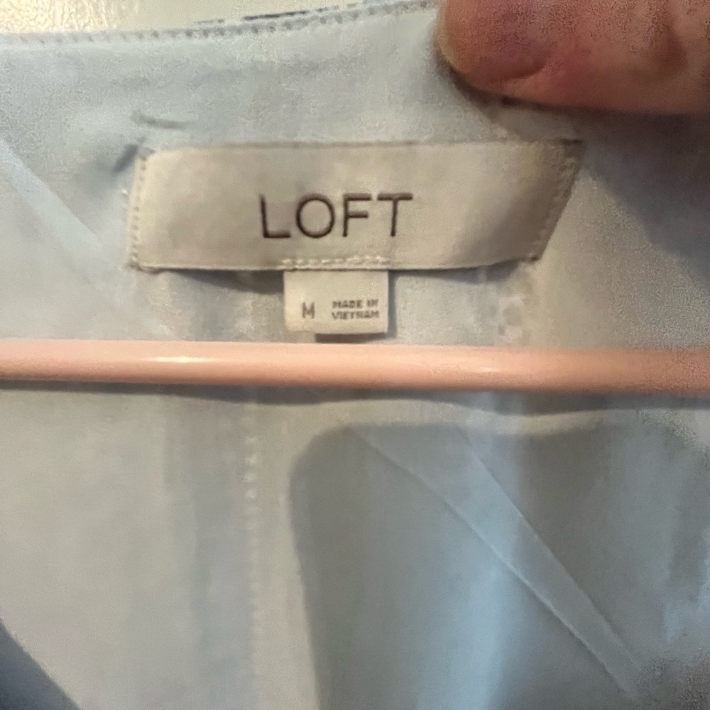 Loft Blue Patterned Women's Top - image 3